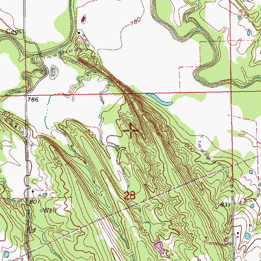 Topographic Map of Caddo Creek Site 17 Reservoir, OK