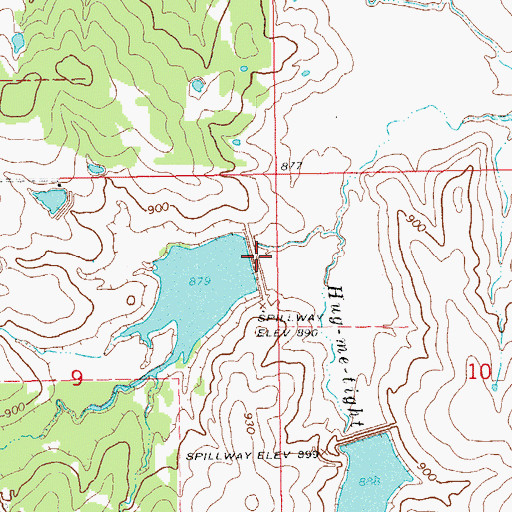 Topographic Map of Caddo Creek Site 24 Dam, OK