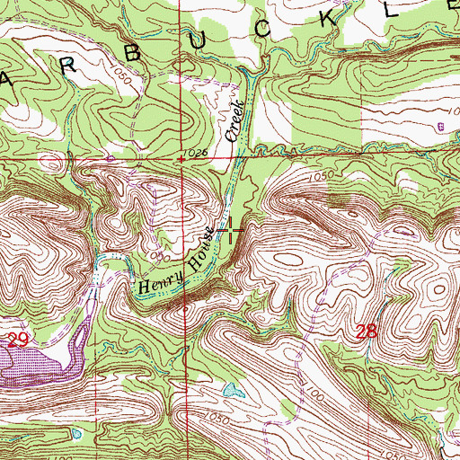 Topographic Map of Caddo Creek Site 27 Reservoir, OK