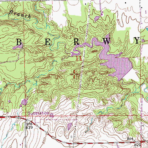 Topographic Map of Caddo Creek Site 28 Dam, OK