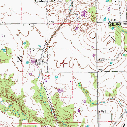 Topographic Map of Caddo Creek Site 29 Reservoir, OK