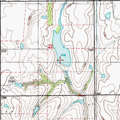 Topographic Map of Oknoname 031010 Dam, OK