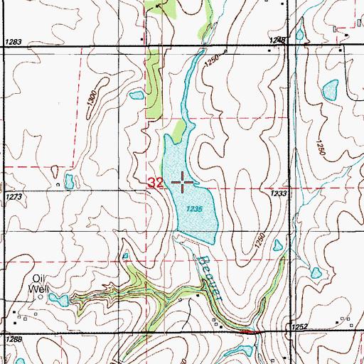 Topographic Map of Oknoname 031010 Reservoir, OK