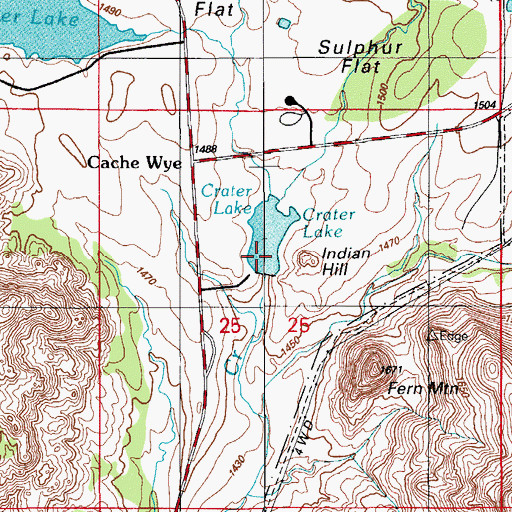 Topographic Map of Crater Lake Dam, OK