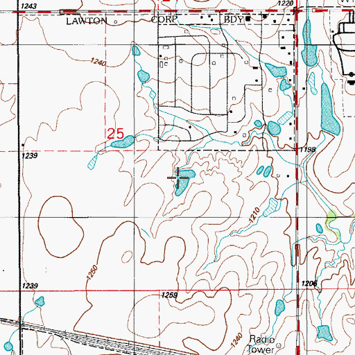 Topographic Map of Oknoname 031040 Reservoir, OK