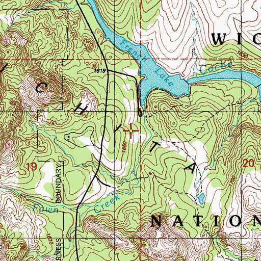 Topographic Map of French Lake Dam, OK