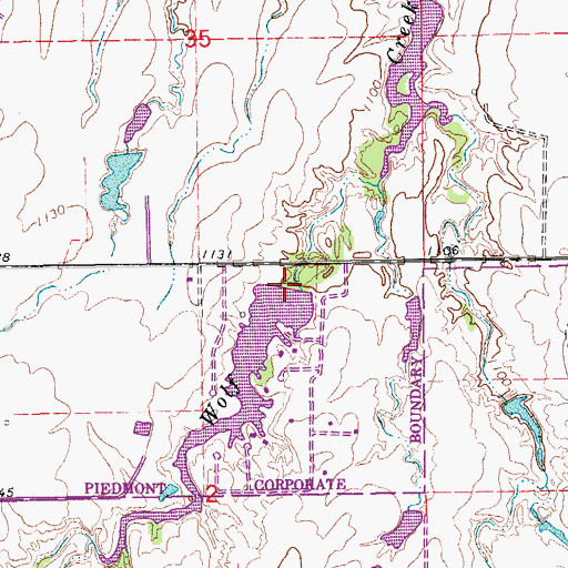 Topographic Map of Cypert 209 Dam, OK