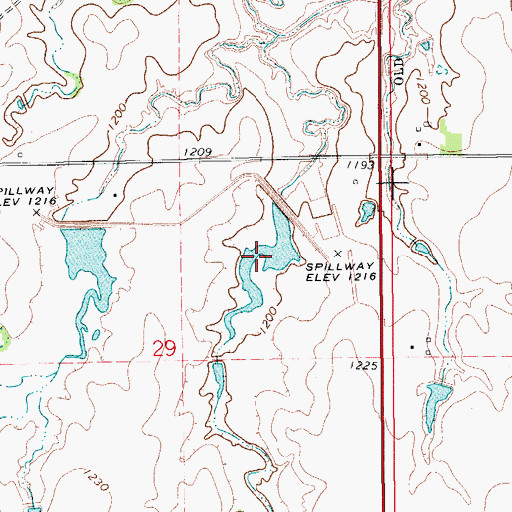 Topographic Map of Uncle John Creek Site 6 Reservoir, OK