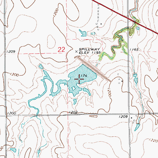 Topographic Map of Uncle John Creek Site 7 Dam, OK