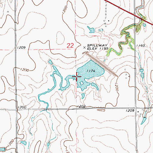 Topographic Map of Uncle John Creek Site 7 Reservoir, OK