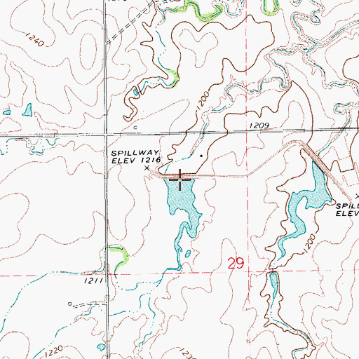 Topographic Map of Uncle John Creek Site 5 Dam, OK