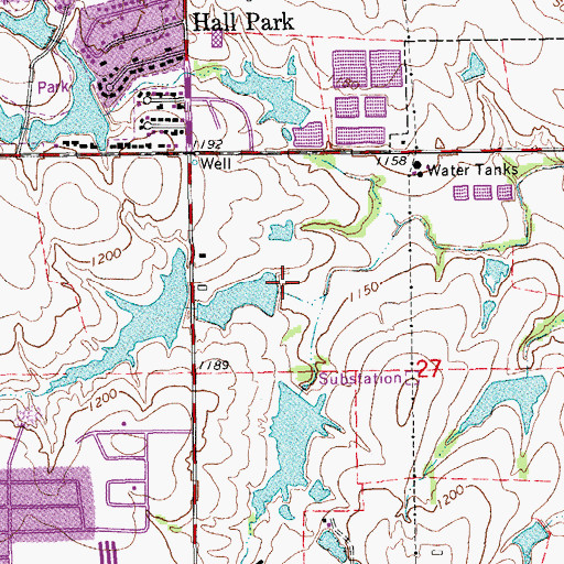 Topographic Map of Oknoname 02713 Dam, OK