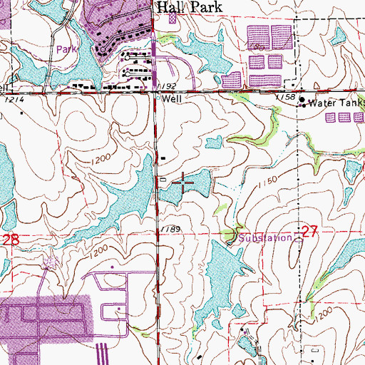 Topographic Map of Oknoname 02713 Reservoir, OK