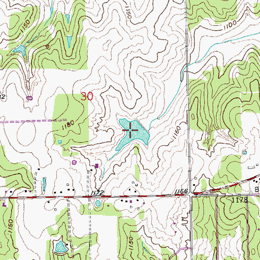 Topographic Map of Oknoname 02723 Reservoir, OK