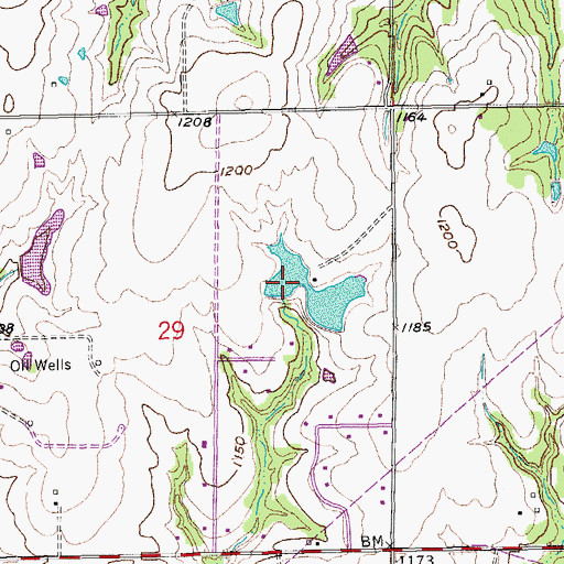 Topographic Map of Oknoname 02721 Dam, OK