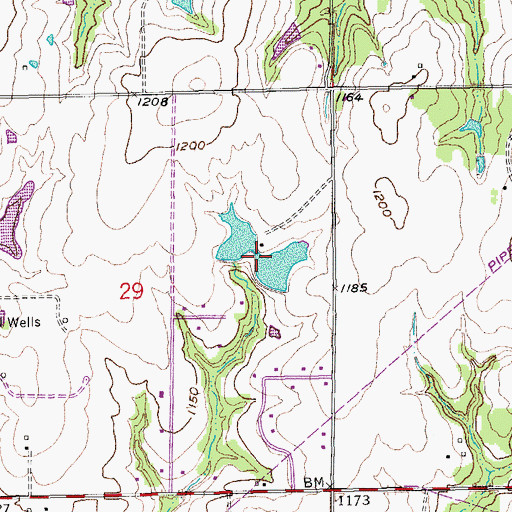 Topographic Map of Oknoname 02721 Reservoir, OK
