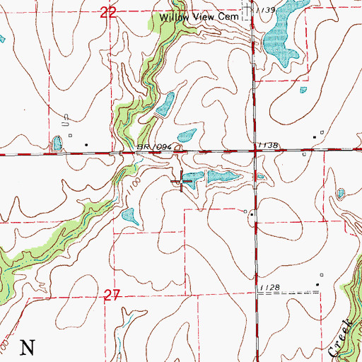 Topographic Map of Oknoname 02705 Dam, OK