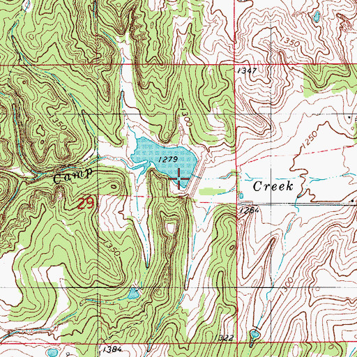 Topographic Map of Sugar Creek Site 1 Dam, OK