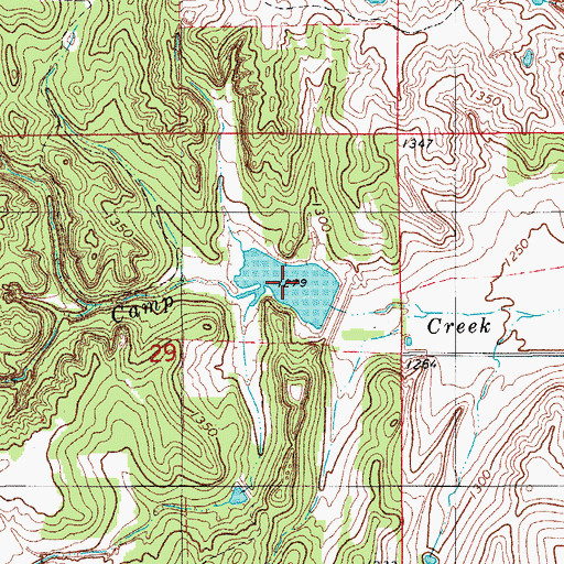Topographic Map of Sugar Creek Site 1 Reservoir, OK