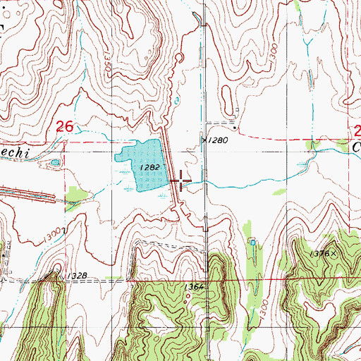 Topographic Map of Sugar Creek Site 4 Dam, OK