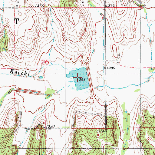 Topographic Map of Sugar Creek Site 4 Reservoir, OK
