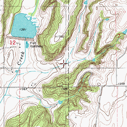Topographic Map of Sugar Creek Site 23 Reservoir, OK