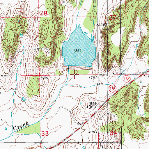 Topographic Map of Sugar Creek Site 26 Reservoir, OK