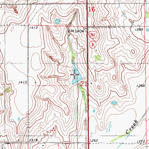 Topographic Map of Sugar Creek Site 34 Reservoir, OK