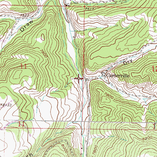 Topographic Map of Dry Gulch, CO
