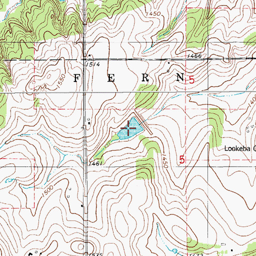 Topographic Map of Sugar Creek Site 39 Reservoir, OK