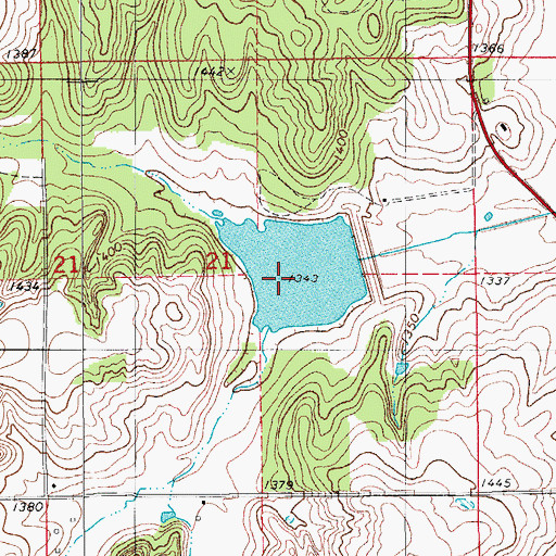 Topographic Map of Sugar Creek Site 9 Dam, OK