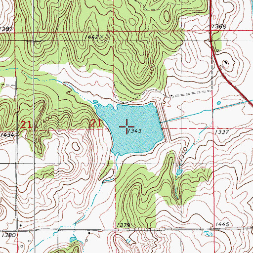 Topographic Map of Sugar Creek Site 9 Reservoir, OK