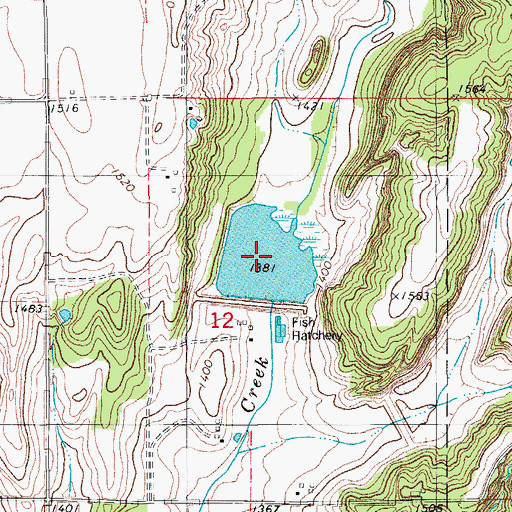 Topographic Map of Sugar Creek Site 22 Reservoir, OK
