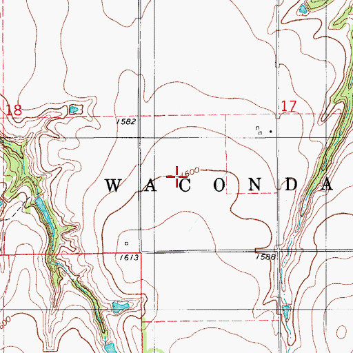 Topographic Map of Sugar Creek Site 28 Reservoir, OK