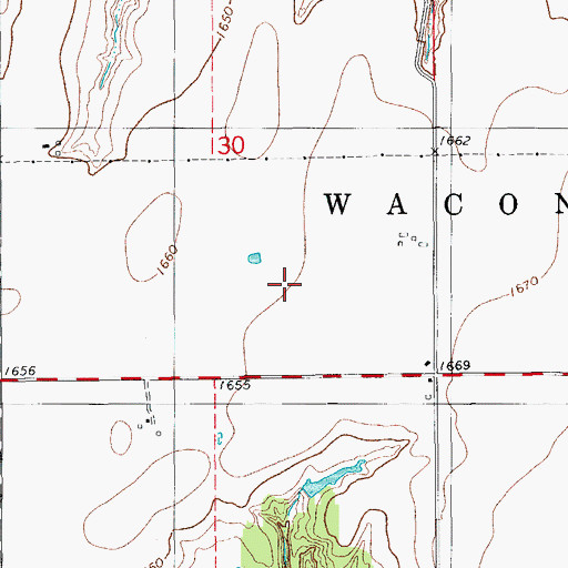 Topographic Map of Sugar Creek Site 29 Reservoir, OK