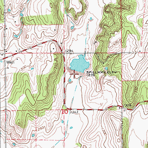 Topographic Map of Sugar Creek Site 36 Dam, OK
