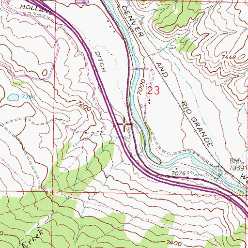 Topographic Map of Travis Creek, CO