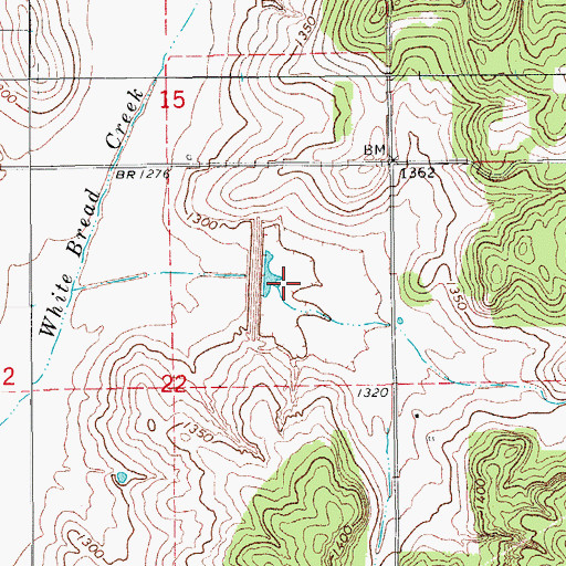 Topographic Map of Sugar Creek Site 33 Reservoir, OK