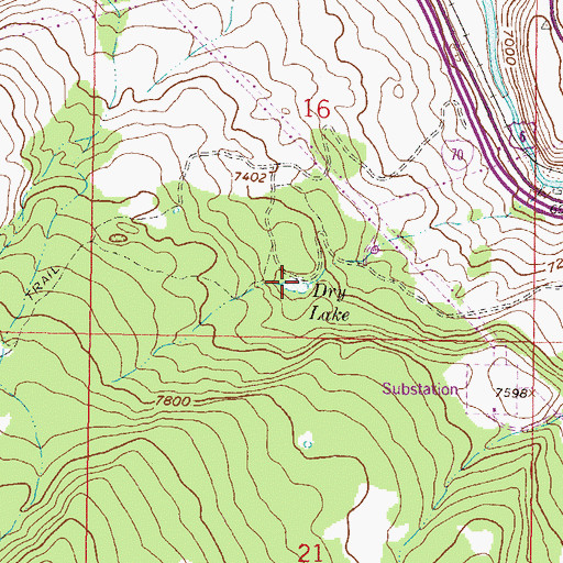 Topographic Map of Dry Lake, CO