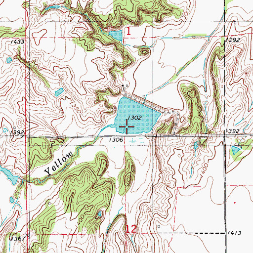 Topographic Map of Sugar Creek Site 3 Dam, OK