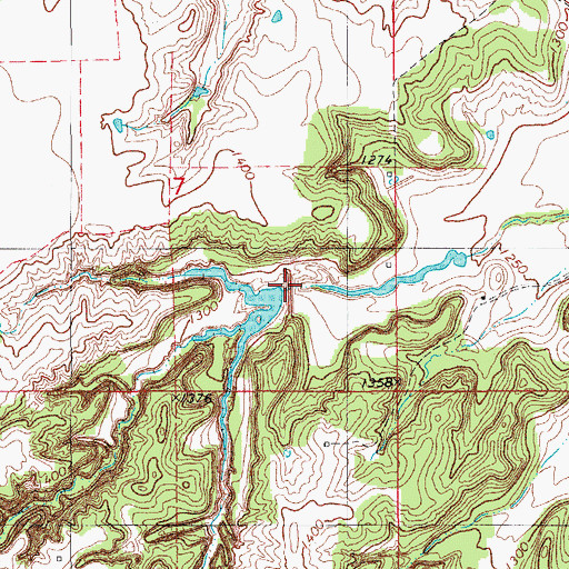 Topographic Map of Sugar Creek Site 2 Dam, OK