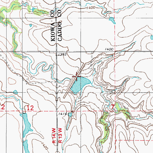 Topographic Map of Saddle Mountain Site 3 Dam, OK