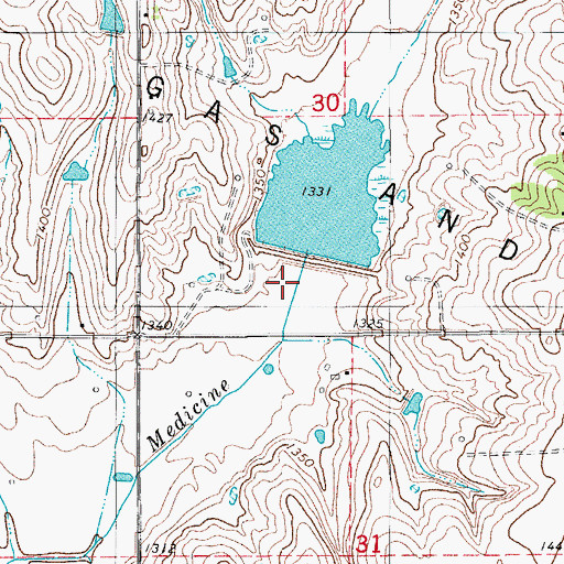 Topographic Map of Sugar Creek Site 24 Dam, OK