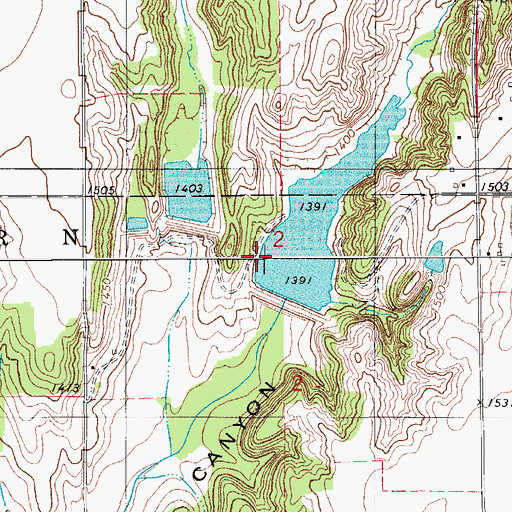 Topographic Map of Sugar Creek Site 21 Dam, OK