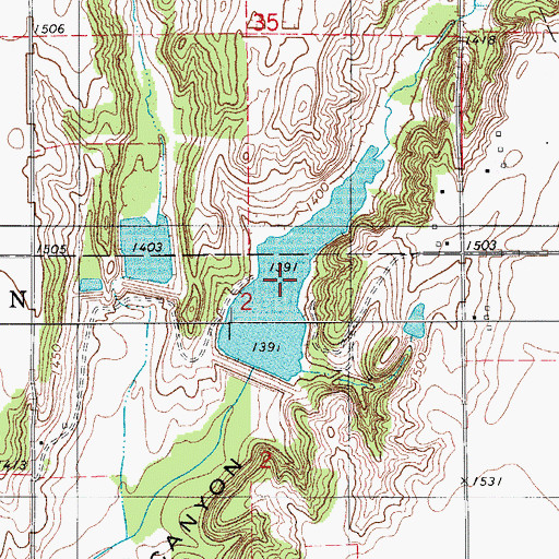 Topographic Map of Sugar Creek Site 21 Reservoir, OK