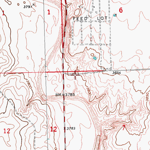 Topographic Map of Cimarron Feeders Number 1 Dam, OK