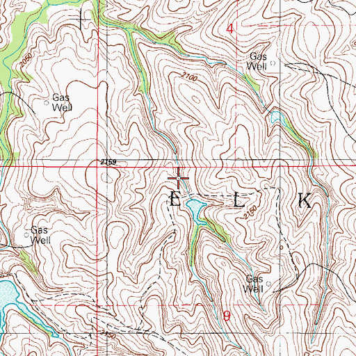 Topographic Map of Sandstone Creek Site 109 Reservoir, OK