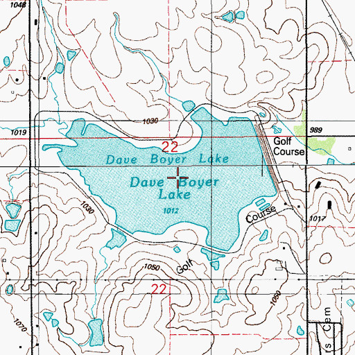Topographic Map of Walters Lake, OK
