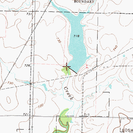 Topographic Map of Eastern Oklahoma Hospital Dam, OK