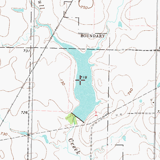 Topographic Map of Bull Lake, OK